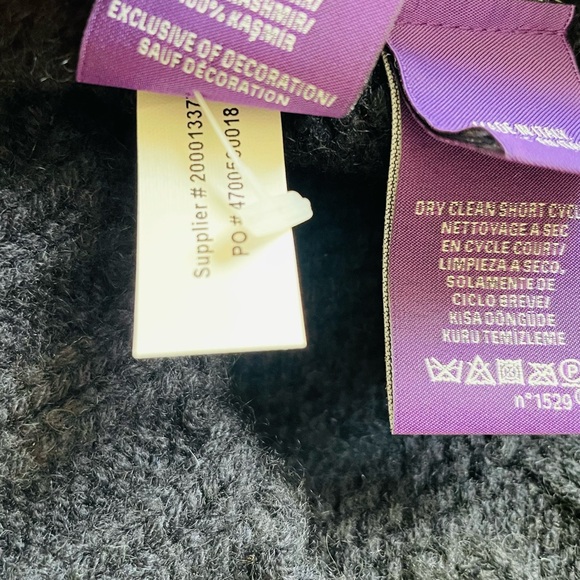 Ralph Lauren 100% cashmere SMALL Purple Label USA Flag Knit Sweater in Navy - Picture 12 of 14